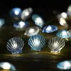 Objetos decorativos estatuetas 2m 20LED Seashell Starfish String Lights Ocean Theme Party Fairy Light Mermaid Decorações de aniversário Girl Baby Shower Favor 231128