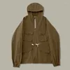 Vestes pour hommes Veste anorak légère rouge Manteau smocké extérieur d'inspiration rétro