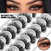 False Eyelashes GROINNEYA 10 Pairs Faux Mink Lashes 5D Fluffy Full Eyelashes Soft Wispy Volume Natural Long False Lashes Reusable Q231129