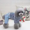 ROMPERS 10 st/Lot Cotton Stripes Dog Pyjamas Jumpsuit Spring Summer Pet Clothes for Small Dogs Casual byxor Valpkläder