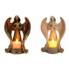 Mum tutucular melek heykeli tealight tutucu ev düğün kilisesi için vintage ışık anıt hediyeleri2873