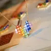 Dazzling Colorful Cubic Zirconia Romantic For Women Wedding Engagement Accessories Unique Splicing Heart Pendant Necklace