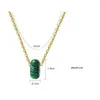 Colares pendentes Aneebayh Green Zircon Stone Geometria Gold Gold Bated Aço Anterior Colar da moda da moda para mulheres jóias chiques