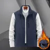 Men's Vests Lapel Sleeveless Vest Coat For Women Winter Zipper With Multiple Pockets Fleece Lining Windproof