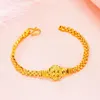 Link Bracelets 24K Gold Plated Bracelet For Women Men Chinese Word Cai Watch Lucky Birthday Anniversary Wedding Jewelry Gift