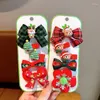 Hårtillbehör 5st Cartoon Christmas Clips for Baby Girls Söt Bow Bear Elk Snowman Xmas Tree Hairpins Barrettes Kids