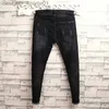 Men's Jeans Man's Summer New Elastic Slim Fit Korean Spirit Guy Leggings Skinny Black Denim Jeans Casual Men Designer Ripped Pants L231129