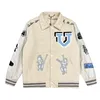 디자이너 Mens Varsity Jacket Louiseity Baseball Coat Fashion Womens Womens Letterman Jackets 자수 편지 재킷 싱글 가슴 상단 커플 Mens Clothing