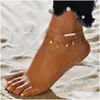 Anklets Bohemian Shell Heart Summer Anklets Set for Women Tortoise Ankelarmband Girls On Leg Chain Female SMEEXECH Gift Drop Deliver DHFI2
