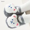 First Walkers Cartoon Bear Baby Shoes Winter Thick Warm born Nonslip Soled Soft Plush Toddler Kids Boy Girls Infant 231128