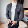 Pulls pour hommes Top Qualité Business Cardigan rayé Hommes Vêtements 2023 Simple Col V Slim Fit Casual Jaqueta Masculina Inverno