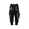 Men's Pants PFNW Tide Autumn Fashion Brand Ribbon Loose Sweatpants Safari Style Pockets Design Sports Rap Hip Hop Overalls 12Z6261