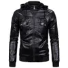 Mens Leather Faux Winter Jackets Male Hooded Fleece Coat EUR Size Streetwear PU Casual Biker Men Motorcycle Jacket AS1603 231129