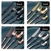 Flatware Sets 16/20/24PCS 304 Stainless Steel Luxury Cutlery Set Silver Rose Gold Tableware Knife Fork Spoon Dinnerware Kitchen Utensils