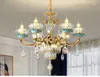 Chandeliers Chandelier Crystal European-Style Light Luxury Villa Living Room Lamp(Size : 6 Heads 700 550mm)