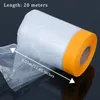 Pincet 4 Stuks Plastic Stof Lakens Roll 0.55X20M PreTaped Masking Film Drop Doeken Voor Schilderen Bed meubelbekleding