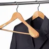 Organisation 6st Solid Wood Suit Racks Kläderhängare Hemkläder Bårar Trästoppbyxor Hängare kostym Bred axelhängare