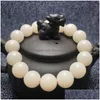 Pärlsträngar grossist 10 st naturliga vita bodhi rotarmband runda pärlor frö kvinnors ena cirkel armband 12mm buddha drop d dhcwc
