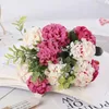 Decoratieve bloemen kransen 10 hoofden /boeket kunstmatige bal chrysanthemum bloem zijden hyangea nep planten bruiloftsvoorraden diy festival