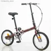 Bicicletas dobrável bicyc 16 Polegada bicyc corrente de aço carbono comum pé tailss quadro dianteiro e traseiro freio a disco mecânico durab q231129