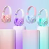 Headsets Wireless Bluetooth Headphones Children's Multi-color Light Headsets with Microphone can be Inserted SD Card HIFi Stereo Earphone 231128