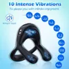 Sex Toy Massager Ny kukring för män vibrerande man 10 vibration frekvenser cockrings fördröjning utlösning penis ringar leksaker vuxen 18