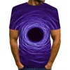 メンズTシャツUNEY SWIRL SHART USサイズグラフィックノベルティ3DプリントTシャツ男性/女性半袖ラインラウンドネックトップスラティー