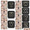 Jewelry Boxes Black Color Travel Case Personalized Gifts Birthday For Women Christmas Teens Girls Initial Letters Drop Delivery Pack Dhhjz