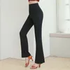 Vêtements de scène danse latine taille haute pantalon femmes cristal coton pantalon dames Salsa Tango Samba danse vêtements salle de bal pratique PY065