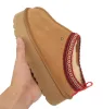 2023 Tasman Tazz Slippers Boots Chestnut Fur Slides Sheepskin Shearling Mules Women Men Ultra Mini Platform Boot Slip-on Shoes Suede Com QRA