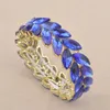 Armreif Blaue Farbe Kristall Für Frauen Mann Elastischer Faden Armband Hand Hochzeit Zeigen Schmuck Zubehör Geschenk