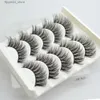 False Eyelashes QSTY 5 Pairs 3D Mink Hair False Eyelashes Thick Curled Full Strip Lashes Eyelash Extension Fashion Women Eyes Makeup Q231129