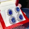 Dangle Boucles D'oreilles 2023 Arrivée De Luxe Bleu Couleur Fleurs Pour Les Femmes Anniversaire Cadeau Bijoux En Gros E7777