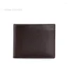 Wallets Solid Color Lychee Patterned Men's Wallet Multifunctional Thin Korean Version Trendy US Dollar Clip With Sewing Thread