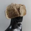 Szerokie brzegowe czapki wiadra męskie czapki ciepły naturalny królicze futra bombowca z earflapsem zima unisex rosyjska ushanka real 231128