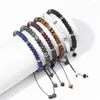 Strand Lapis Lazuli Rondelle Bracelets para homens 4 6mm de bracelete ajustável Labradorita de pulseira Jóias Homme
