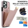 Funda delgada de cuero PU para teléfono iPhone 15 Pro Max 14 13 12 11 XR XS 7 8 Plus soporte con ranuras para múltiples tarjetas anticaídas a prueba de golpes