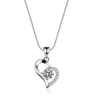 Chokers Hoyon 18K White Gold Diamond Necklace 925 Sterling Silver Heart Pendant Women's Love Clavicle Chain Valentine's Day 231129