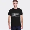 T-shirts pour hommes Lettre drôle J'ai besoin d'un énorme verre de vin Chemise imprimée sarcastique Unisexe Lâche Streetwear Tshirt Style coréen Profitez de boire