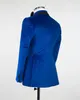 Royal Blue Velvet Wedding Tuxedos Slim Fit Mens Suits Sequined Shawl Lapel Blazers Knutknapp Formell kostym Endast jacka