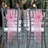 Sashes 25pcs Sheer Organza Chair Sashes Bow Cover For Wedding Party Supplies Christmas Valentines Decor Sheer Organza Fabric Chair Deco