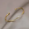 Bangle Armband Geometrically Twisted Opening Women Girls Product Gold Plating Fashion Party Gift 2024 Style