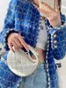 2024 Top Designer Bag Luxury Fashion Handbag New Handheld Lingge Chain Small Round Dumpling Bun Hula Ring Crescent Dinner