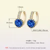 Cxwind Gold Blue Crystal Earrings Fashion Wedding Jewelry Colorful Women039s 10KT CZ Zircon Baby Piercing Hoop Earrings Bijoux1201623