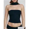 Débardeurs pour femmes Camis Femmes Y Bustier Halter Tube Tops Découpe Ruché Y2K Top Sans Manches Hors Shoder Bandeau Streetwear Drop Livraison App Dhbyv