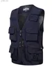 Gilets pour hommes Été Hommes Manteau Veste sans manches Travail Hommes Multi-poches Homme Vêtements de pêche Livraison gratuite Tactique Militaire Motocycliste Gilet Q231129