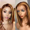 Synthetic Wigs 2024 Selling Wig Front Lace Bobo Head Wig Women's Mid Split Short Straight Hair Lace Wig