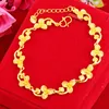 Link Armbanden Bloemvormige bedelarmband geel goud gevulde vrouwen polsbeten sieraden cadeau