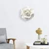 Decorative Flowers Wall Hanging 3D Ceramic Decor White Art Porcelain Flower For Bedroom Farmhouse Hallway Living Room