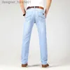 Jeans voor heren Merk dunne jeans voor heren 2023 zomer nieuwe stijl zakelijk casual slim fit elastische klassieke stijl broek hemelsblauwe broek maat 40 L231129